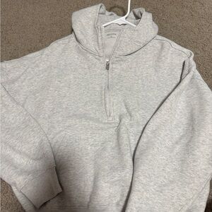 Hollister Men's Heather Gray Zip-Up Sweater